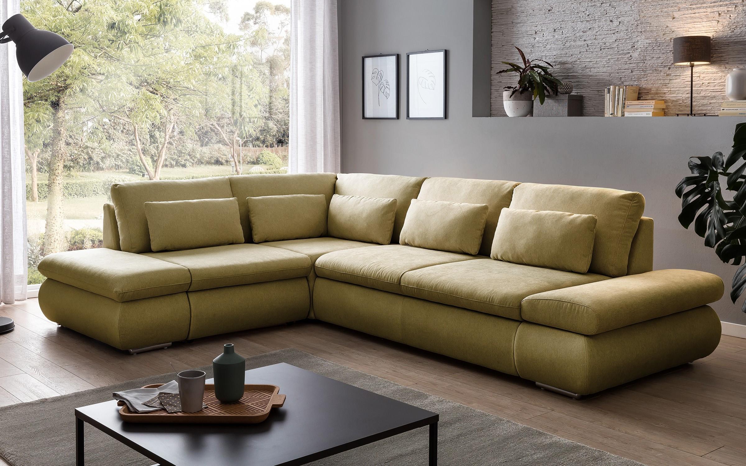 Γωνιακός καναπές – κρεβάτι Delmar, πράσινο  1